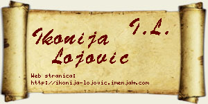 Ikonija Lojović vizit kartica